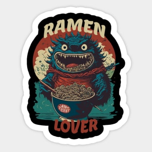 Ramen lover Japanese style monster Sticker